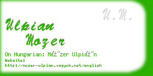 ulpian mozer business card